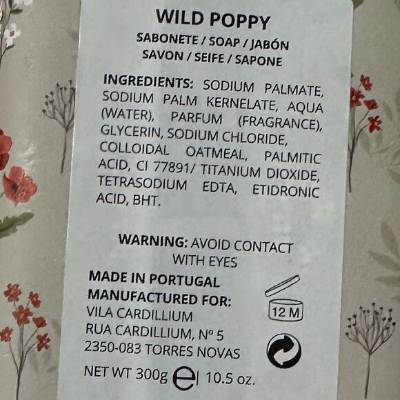 Vila Cardillium Wild Poppy Scented Soap with Oatmeal Exfoliant 1 Bar - Picture 8 of 8